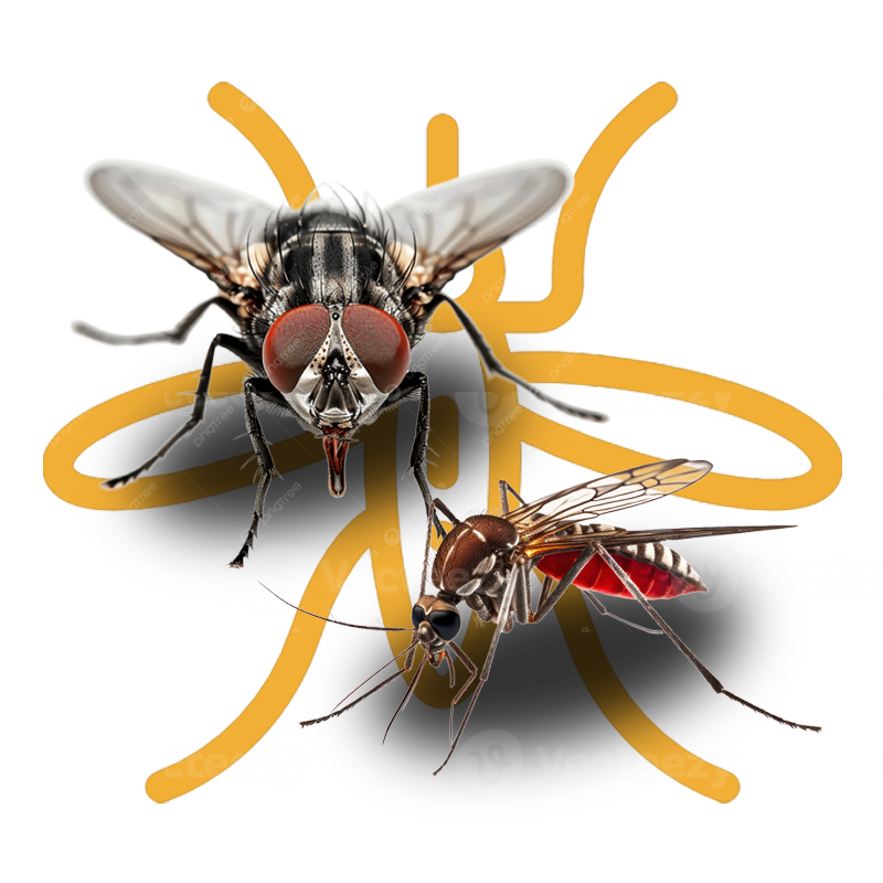 Insectos voladores: moscas y mosquitos